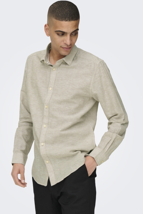 Only & Sons onscaiden ls solid linen shirt noos